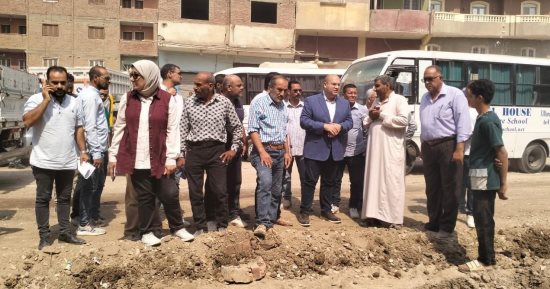 نائب محافظ الجيزة يتفقد أعمال التوسعة بطريق جسر الصليبة بشبرامنت