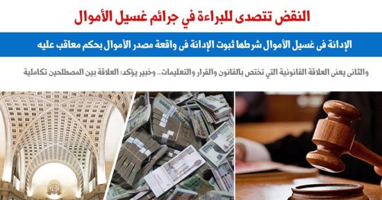 4 مبادئ للنقض تتصدى للبراءة فى جرائم غسل الأموال.. برلماني 