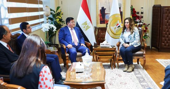 وزيرة التنمية المحلية تبحث فرص التعاون مع مؤسسة رجال الأعمال المصريين الصينيين