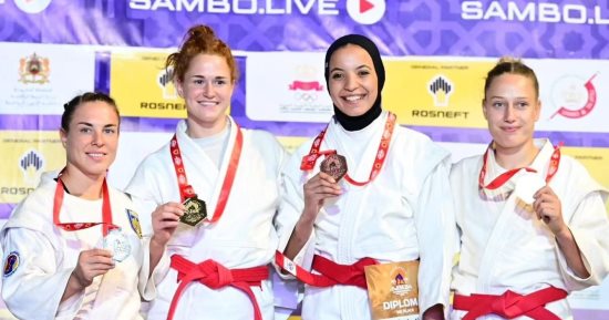 آلاء محمود تحصد برونزية بطولة العالم للسامبو الشاطئى بالمغرب