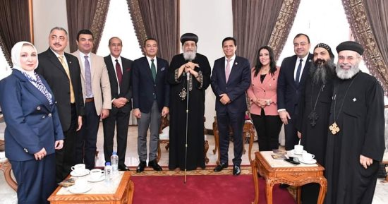 البابا تواضروس يلتقي وفد مصر للسياحة وحزب حماة الوطن بشأن مسار العائلة المقدسة