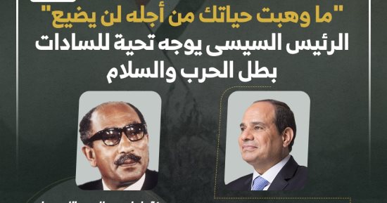 "ما وهبت حياتك من أجله لن يضيع".. الرئيس السيسى يوجه تحية لبطل الحرب والسلام (إنفوجراف)