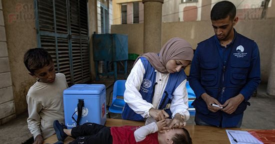 انطلاق المرحلة الثانية من حملة تطعيم ضد شلل الأطفال بغزة 