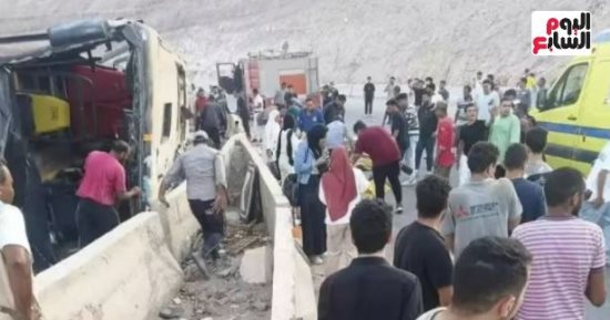 الجديد فى حادث حافلة جامعة الجلالة.. فيديو