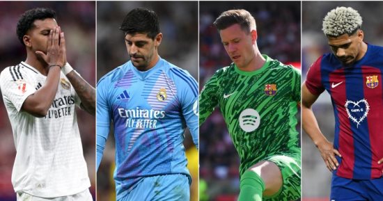 غيابات ريال مدريد وبرشلونة قبل الكلاسيكو المرتقب