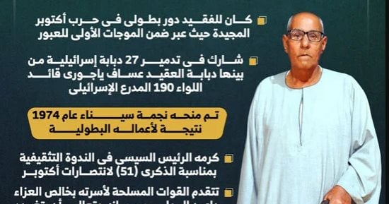 حكاية البطل الراحل محمد المصرى صائد الدبابات.. والقوات المسلحة تنعيه "فيديو"