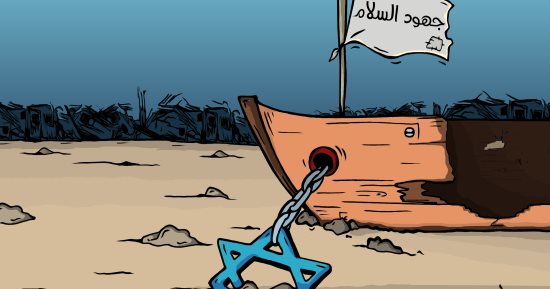إسرائيل تعيق جهود السلام بكاريكاتير اليوم السابع