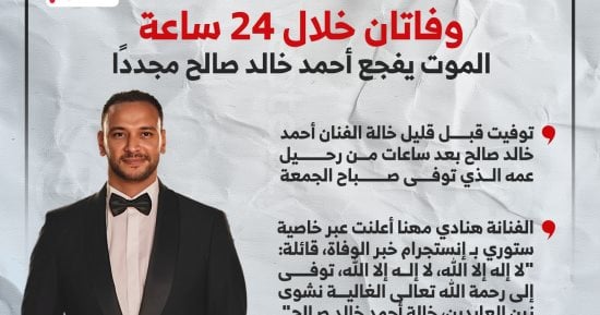 الفن – وفاتان خلال 24 ساعة.. الموت يفجع أحمد خالد صالح مجددا (إنفوجراف) – البوكس نيوز