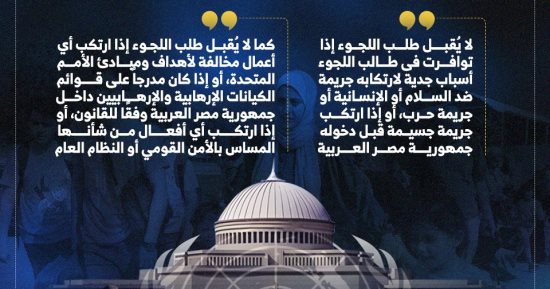 مشروع قانون لجوء الأجانب.. ضوابط قبول الطلب ومتى يسقط وصف لاجئ؟ (إنفوجراف)