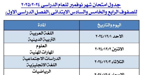 تعليم الجيزة تعلن الجداول المعدلة لامتحانات نوفمبر 2024.. تنطلق 1 ديسمبر