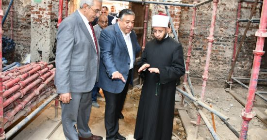 وزير الأوقاف يتابع أعمال الصيانة والترميم بمسجد عبد الرحمن كتخدا الأثرى
