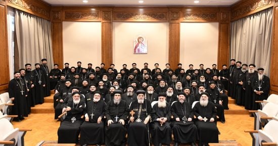 البابا تواضروس يستقبل مجمع كهنة ببا والفشن فى المقر الباباوى بالعباسية