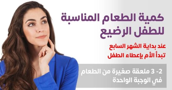 الصحة توضح كمية الطعام المناسبة للطفل الرضيع عند بداية الشهر السابع.. إنفوجراف