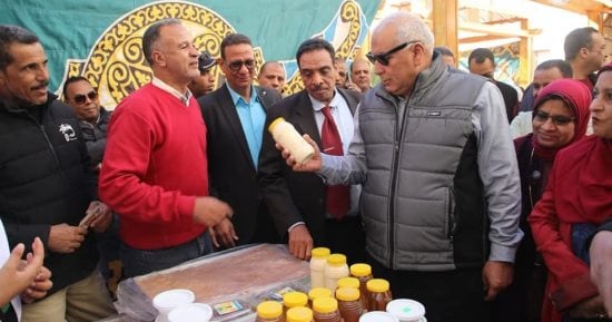 محافظ الوادي الجديد يتفقد معرض مدرسة الزهور المخفض بالخارجة.. صور