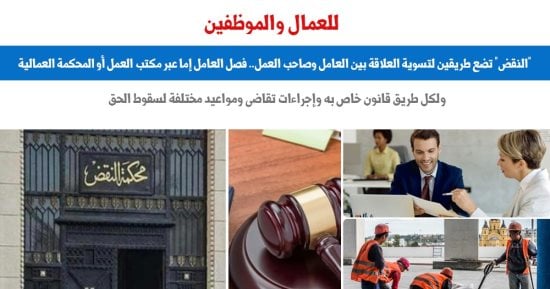 “النقض” تُحدد طريقين لتسوية علاقة العمل بين العامل وصاحب العمل.. برلمانى