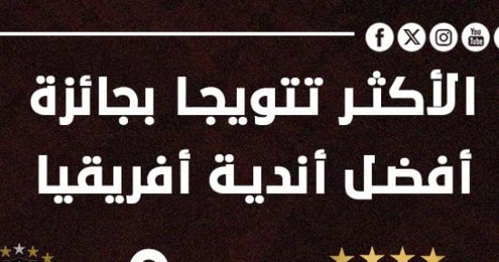 الأكثر فوزا بجائزة أفضل أندية أفريقيا بعد تتويج الأهلى.. إنفوجراف