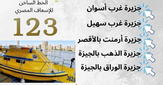 س و ج..  كل ما تريد معرفته عن الإسعاف النهرى فى 5 جزر نيلية 