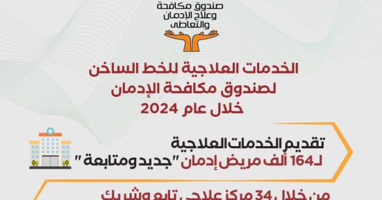 صندوق مكافحة الإدمان يقدم العلاج لـ164 ألف مريض مجانا خلال 2024.. إنفوجراف