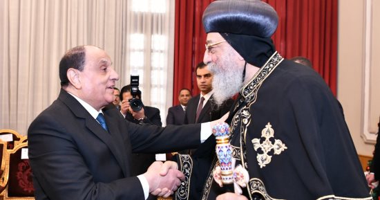 رئيس مجلس القضاء الأعلى يهنئ البابا تواضروس بعيد الميلاد المجيد