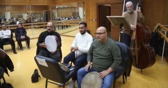 لقطات من بروفة فرقة الإنشاد الدينى قبل حفل يوم الجمعة بمسرح الجمهورية 