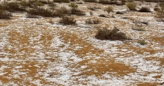 سقوط أمطار وحبات الثلج على مناطق بشمال ووسط سيناء