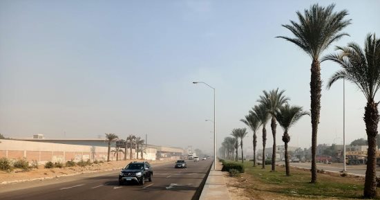 شبورة مائية على الطرق الرئيسية بمحافظة المنوفية
