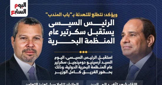 الرئيس السيسى يستقبل سكرتير عام المنظمة البحرية (إنفوجراف)