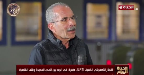 مدير مشروع القطار الكهربائى: سنصل إلى انجاز 95% من المرحلة الثالثة آخر العام