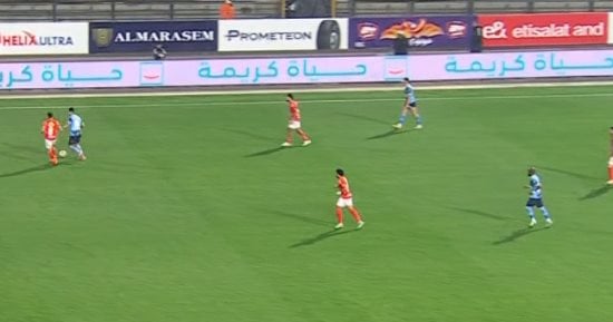 طرد مباشر لـ أحمد توفيق أمام الأهلي بعد اللجوء للفار فى الدقيقة 41