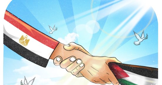 مصر وفلسطين إيد واحدة فى كاريكاتير اليوم السابع