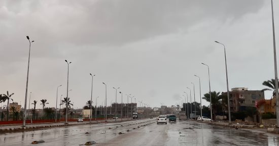 تواصل سقوط أمطار خفيفة متقطعة على شمال سيناء ورفع حالة الاستعداد