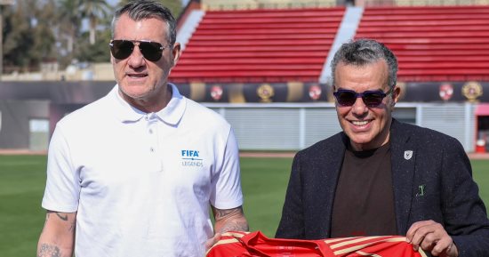 خالد مرتجي يستقبل كريستيان ڤييري نجم منتخب إيطاليا الأسبق في الأهلي.. صور
