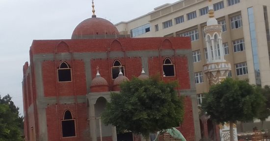 رئيس جامعة بنها يتفقد أعمال إنشاء حمام سباحة نصف أولمبى ومسجد 