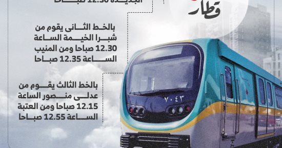 ساعة زيادة يوميا.. مواعيد مترو الأنفاق فى رمضان.. إنفوجراف