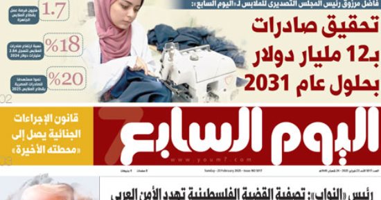 اليوم السابع.. تصديرى الملابس: تحقيق صادرات بـ12 مليار دولار بحلول عام 2031