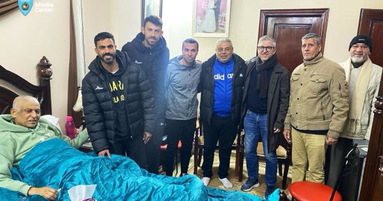 بابافاسيليو والجهاز الفنى لغزل المحلة فى زيارة لـ" صابر عيد ".. صور