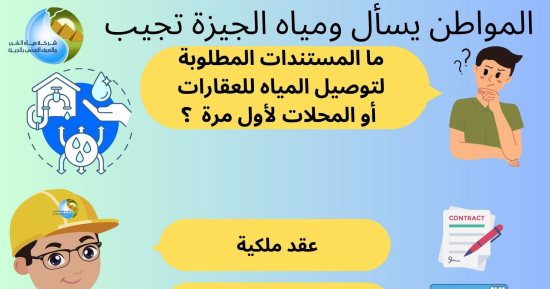ما المستندات المطلوبة لتوصيل المياه للعقارات لأول مرة؟.. شركة الجيزة تجيب