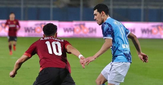 طرد محمد حمدى لاعب بيراميدز أمام سيراميكا