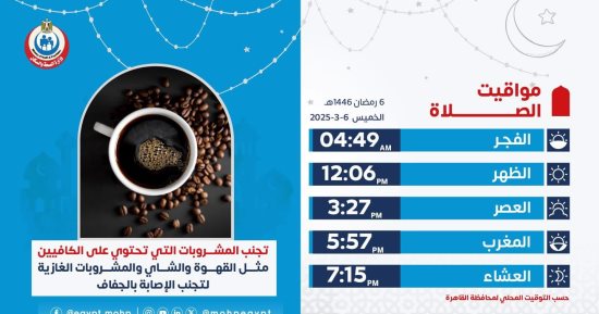 لماذا تنصح وزارة الصحة بتجنب مشروبات الكافيين؟.. إنفو جراف 