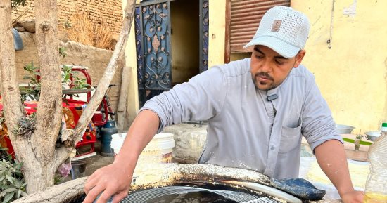 "مش بس في رمضان.. طول السنة".. حكاية "محمد" مع صناعة الكنافة البلدى فى قنا
