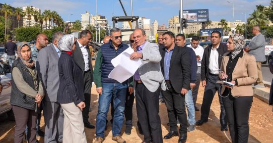 محافظ الإسكندرية يتابع تطوير ميدان الغزالتين وتحقيق السيولة المرورية