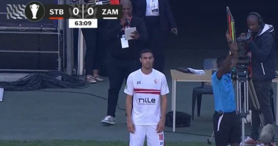 دخول محمود جهاد وخروج دونجا من مباراة الزمالك وستيلينبوش