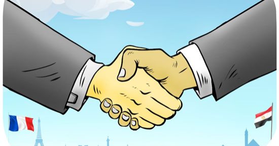 العلاقات المصرية الفرنسية.. كاريكاتير اليوم السابع