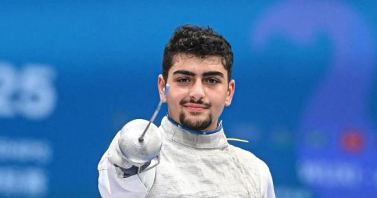 عبد الرحمن طلبة يتأهل إلى ثمن نهائى بطولة العالم للسلاح بجورجيا
