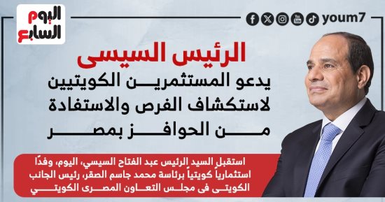 الرئيس السيسى: حريصون على تعزيز التعاون مع الشركات الكويتية بمصر "إنفوجراف"