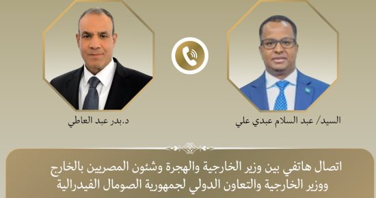 بدر عبد العاطى يجرى اتصالًا هاتفيًا بوزير خارجية الصومال الجديد