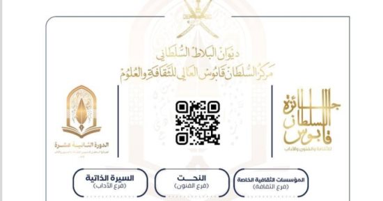 جائزة السلطان قابوس للثقافة والفنون والآداب تفتح باب الترشح لدورتها الـ12
