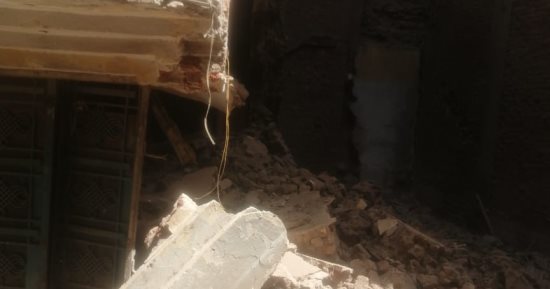 سقوط جدار منزل مهجور فى المحلة والمحافظ يصدر قرارا بإزالته