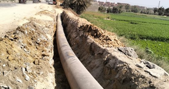 إنشاء خط ربط من محطة الروضه للبياضية بملوى للقضاء على مشكلة ضعف المياه