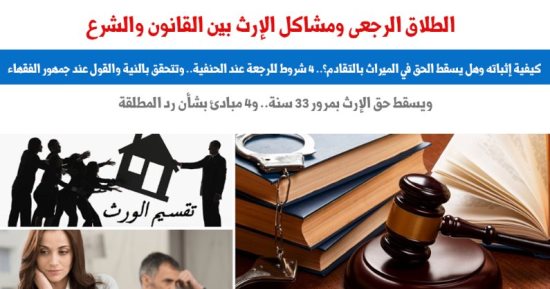 الطلاق الرجعى ومشاكل الإرث بين الشرع والقانون.. نقلا عن "برلماني"